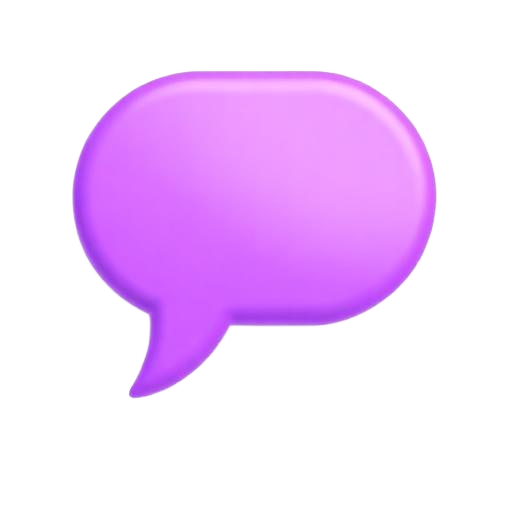 3D purple chat bubble