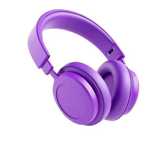 3D purple headphones