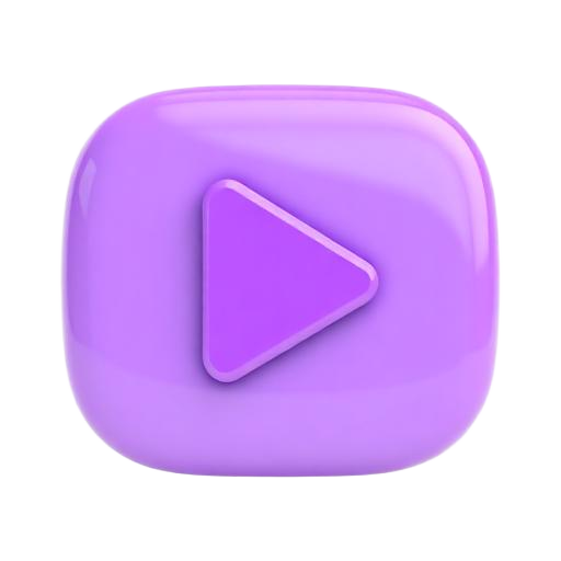 3D purple play button